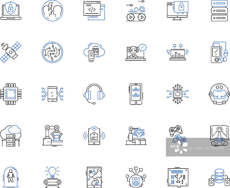 乐器线性图标合集：吉他、钢琴图片素材