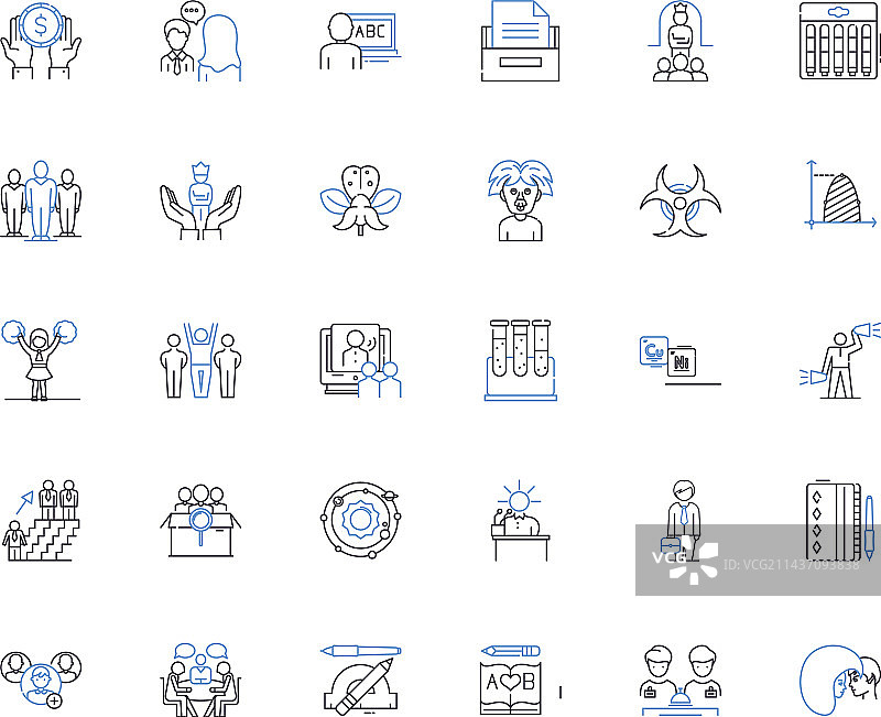 技术指导线性图标合集图片素材