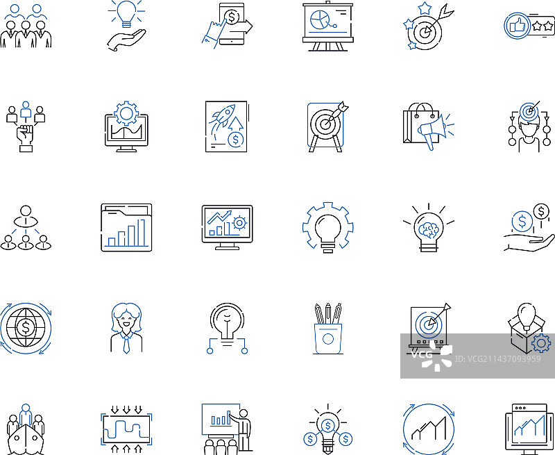 会计原则细线图标合集图片素材
