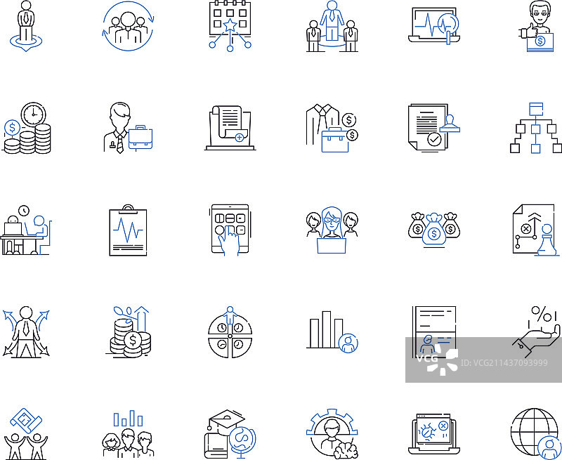 营销分析线性图标集：指标图片素材