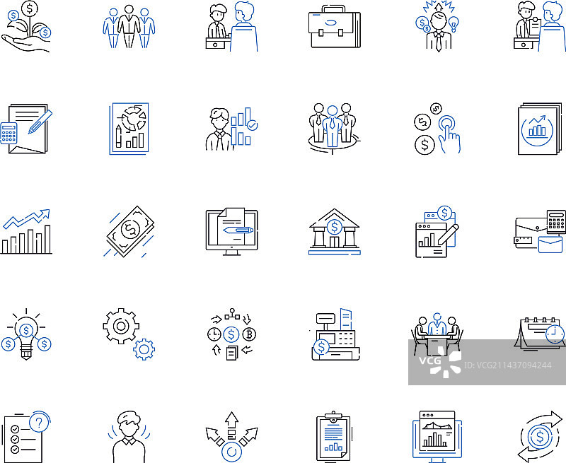 清洁技术线性图标回收系列图片素材