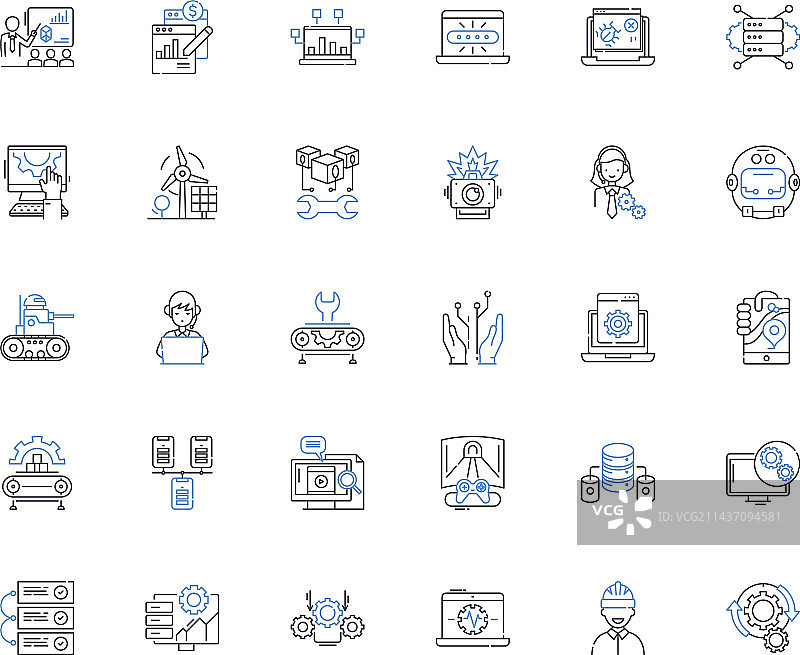 现代化工业线性图标合集图片素材