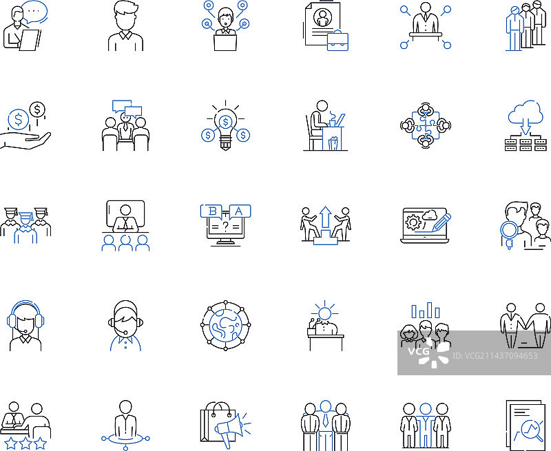 广告公司线性图标合集图片素材