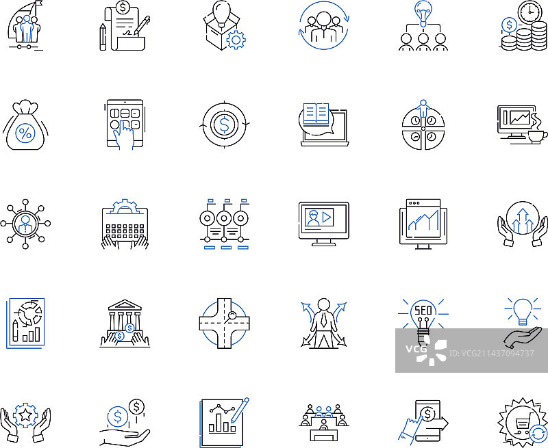 市场颠覆线性图标合集图片素材