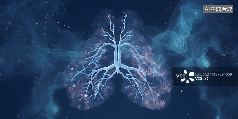 【AI数字艺术】肺部感染呼吸系统概念图图片素材