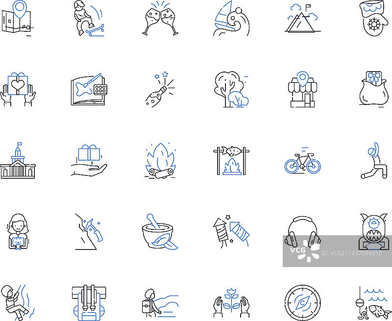 娱乐项目线性图标合集图片素材