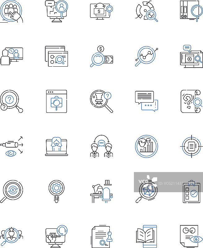 清洁污垢线条图标合集图片素材