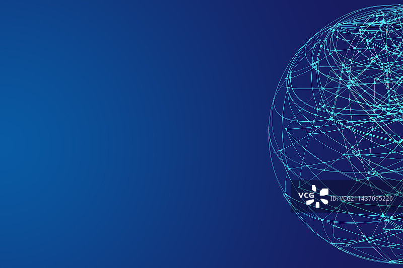 点线链接镂空球体互联网科技大数据背景图片素材