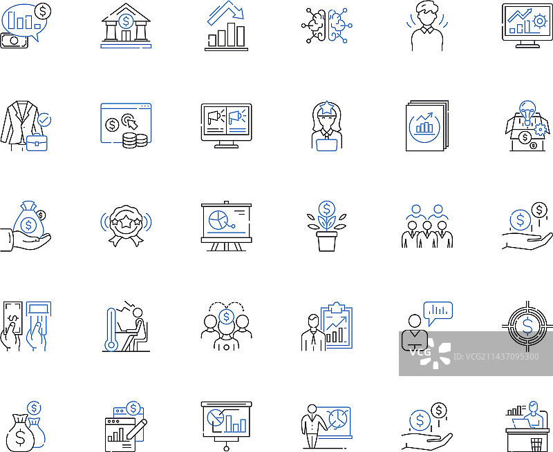 收购公司线性图标系列图片素材