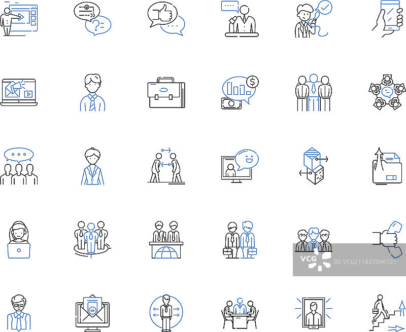 营销管理线性图标合集图片素材