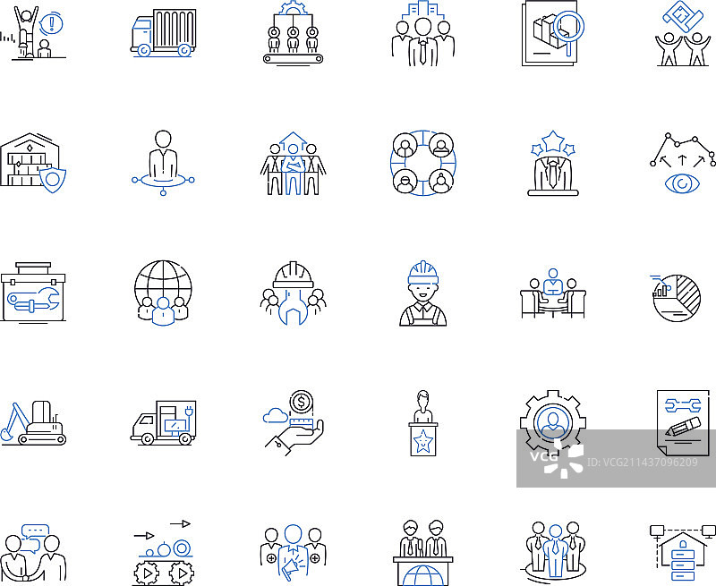 金融机构线性图标合集图片素材