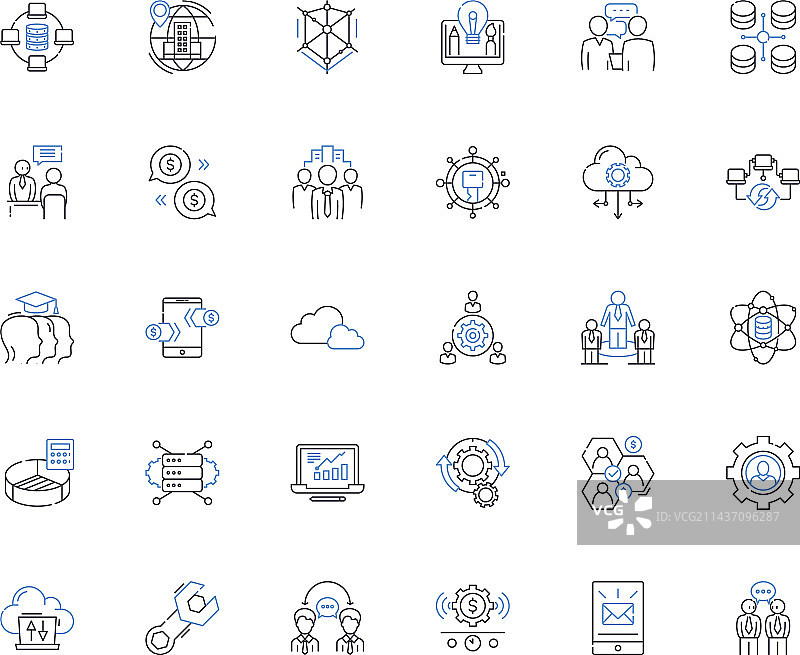 兑换线条图标集合：贸易和易货图片素材