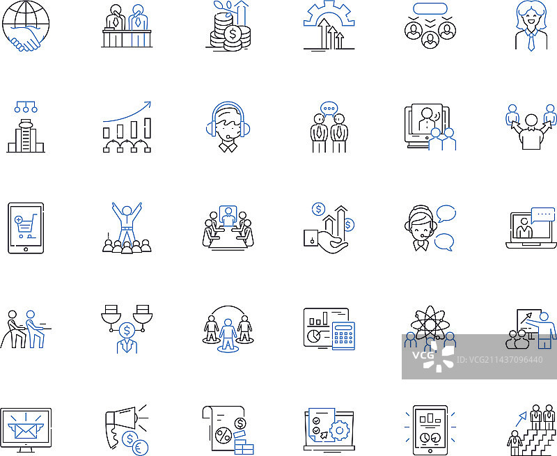 企业平台线性图标集合图片素材