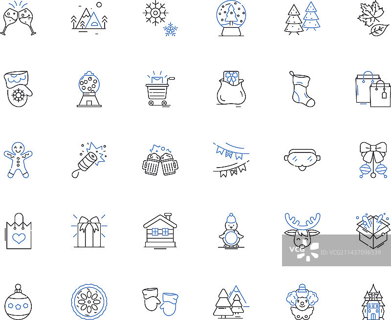 12月线性图标系列：节日寒冷图片素材