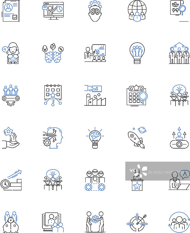 新兴商业线性图标合集图片素材