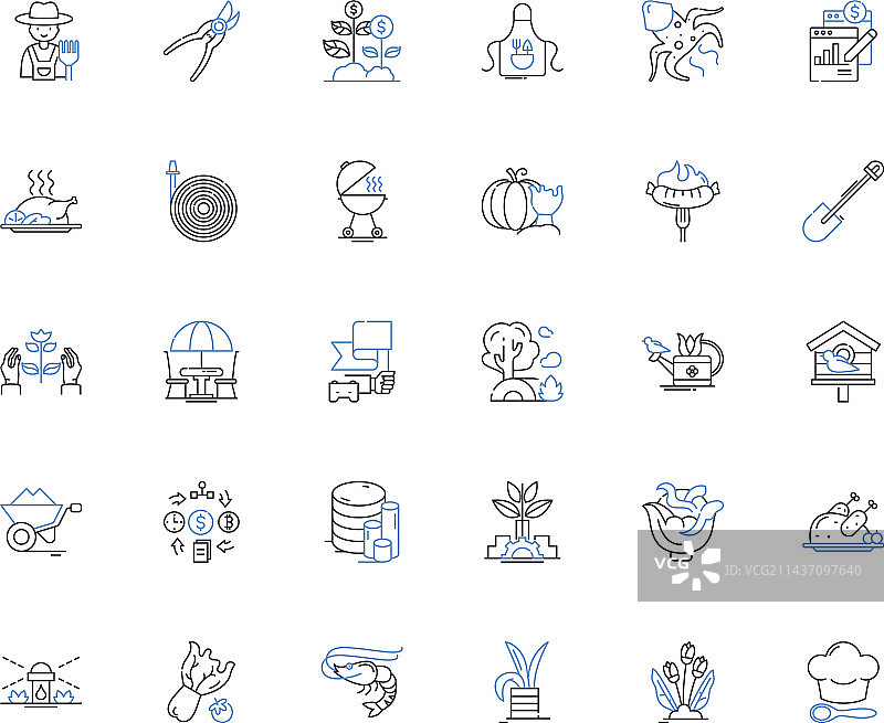 肉类工厂生产线图标合集图片素材