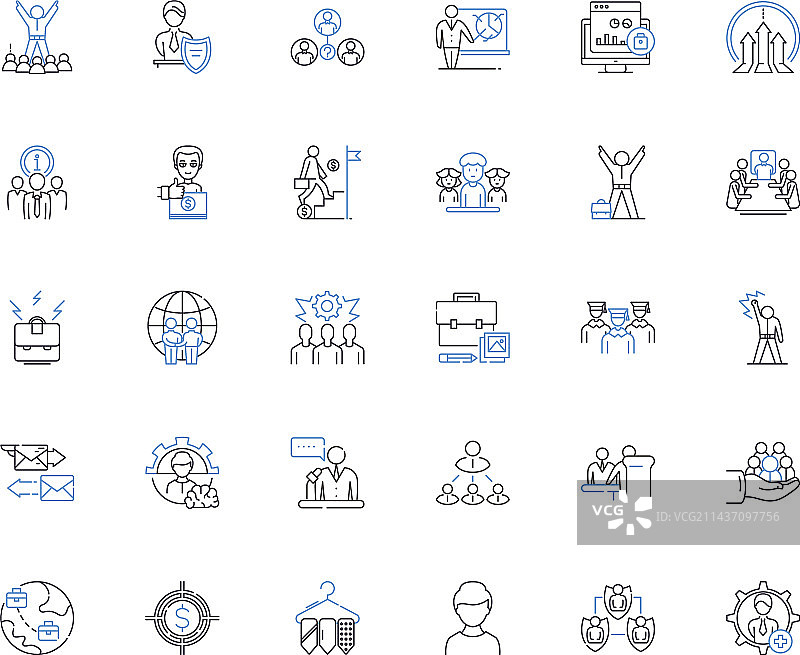 商业事务线性图标合集图片素材