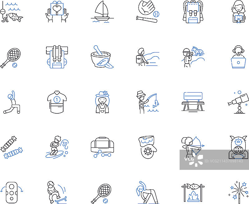 冒险远足线性图标图片素材