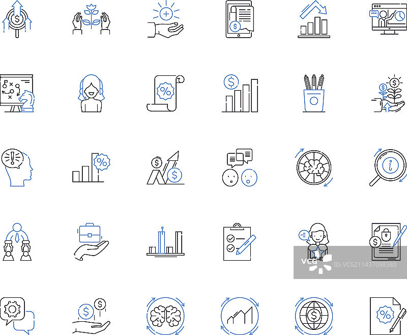 评估和检查线图标集合图片素材