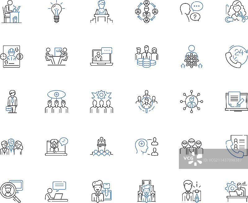 工蜂线条图标收集花粉蜂巢图片素材