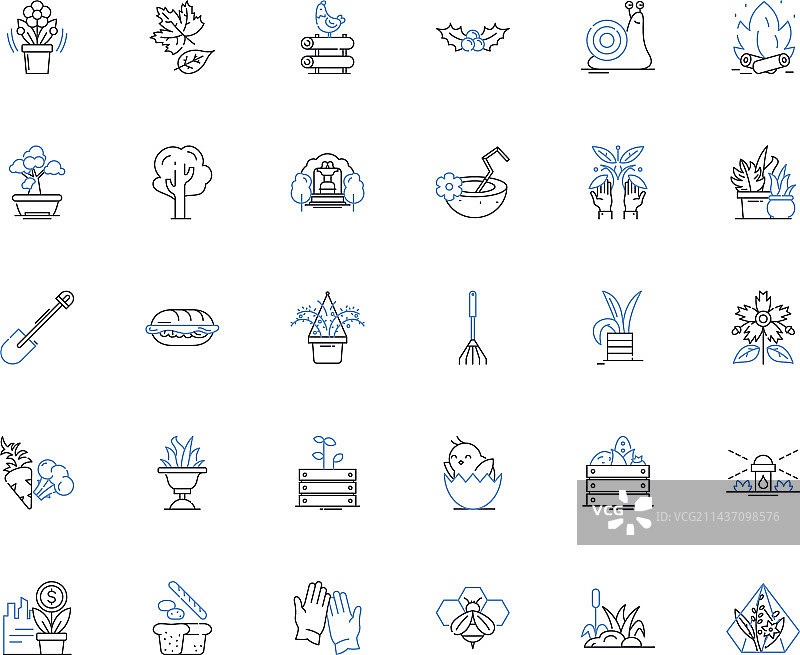 园艺区线条图标合集图片素材