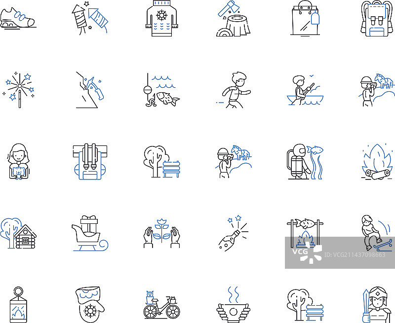 自省线性图标合集图片素材