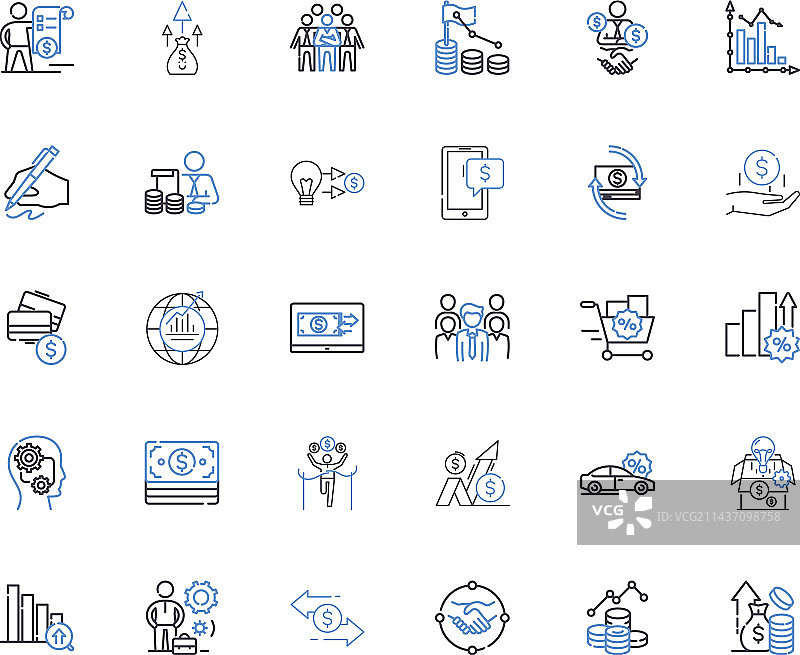 财富积累线图标合集投资图片素材