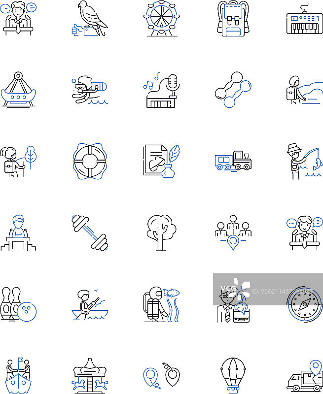 体育比赛线性图标合集图片素材