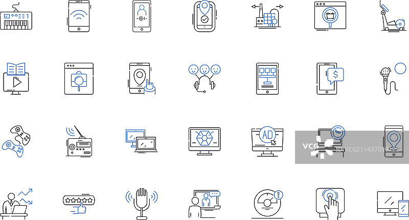 可持续农业线性图标合集图片素材