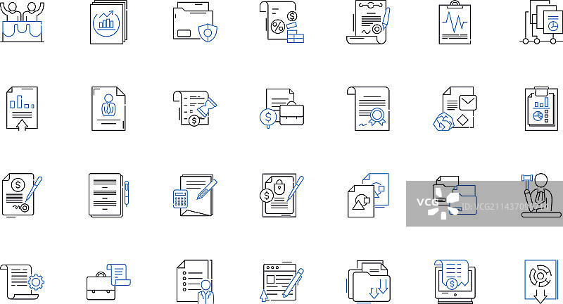 正义机构线性图标合集图片素材