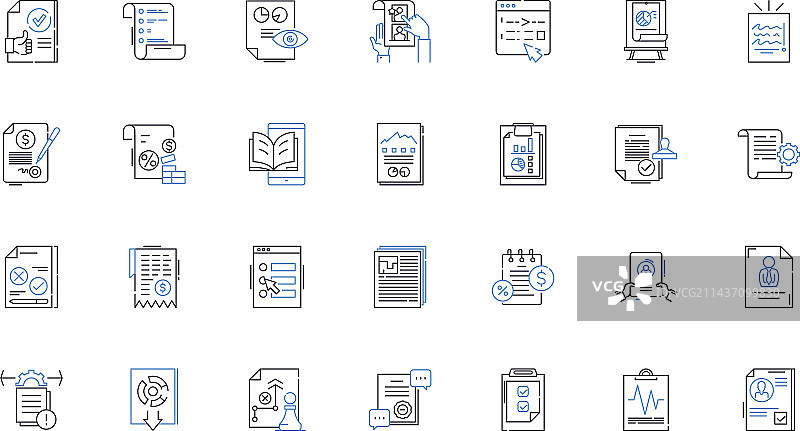 档案线条图标合集图片素材