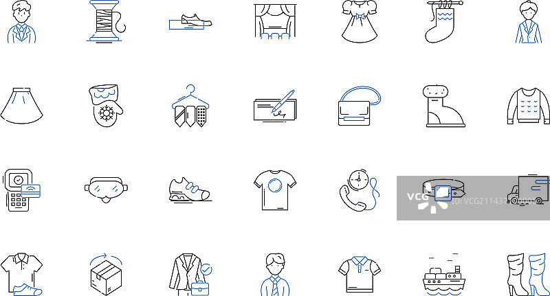 商业区线条图标合集图片素材