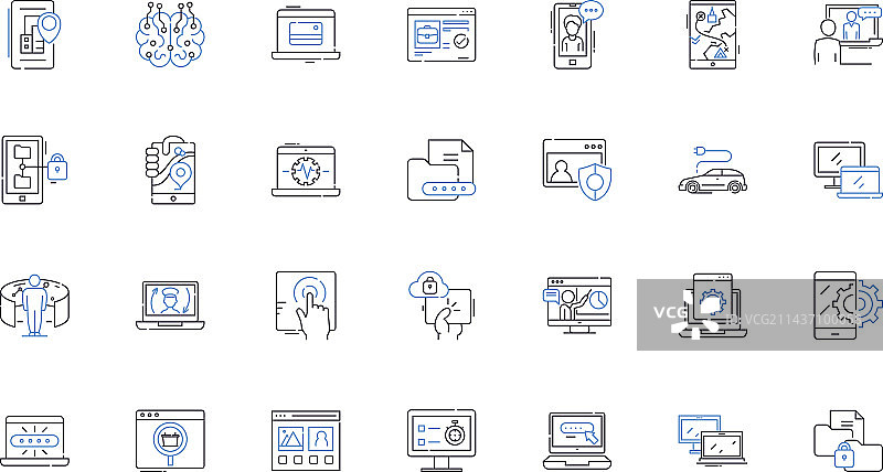 科技主题数字线条图标合集图片素材