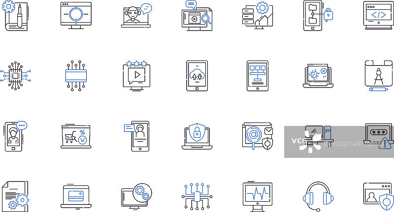 平台线条图标集合：无障碍设计图片素材