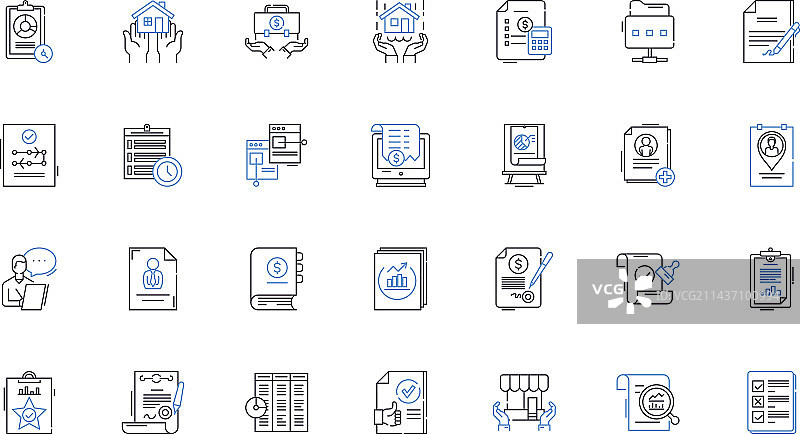 保护线条图标合集安全盾牌图片素材