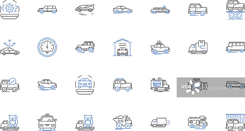 骑行山地自行车线条图标合集图片素材