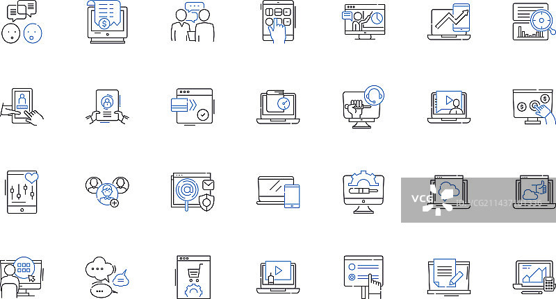 主题线性图标合集：冒险与奇幻图片素材