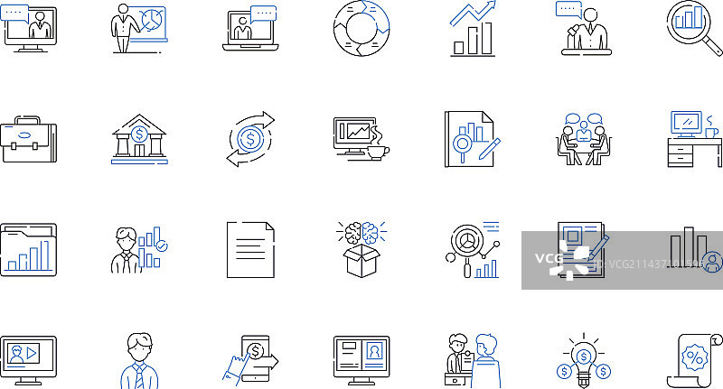 资产类别线性图标系列：股票图片素材