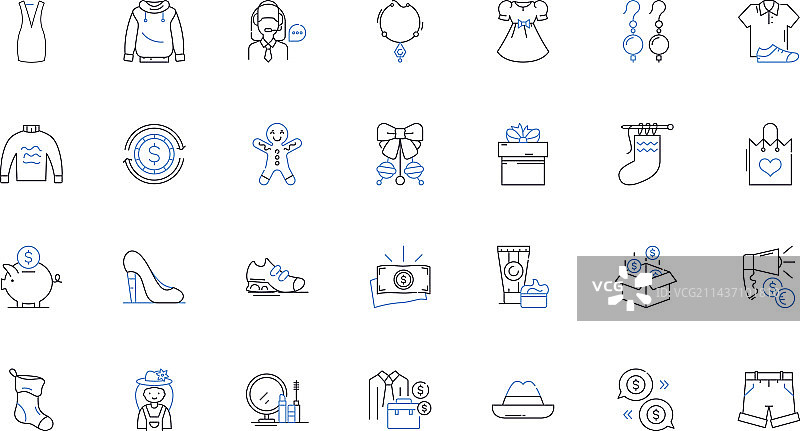 纺织品贸易线条图标面料系列图片素材