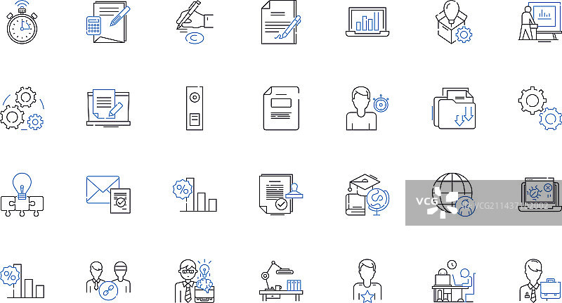 市场调研线性图标合集图片素材