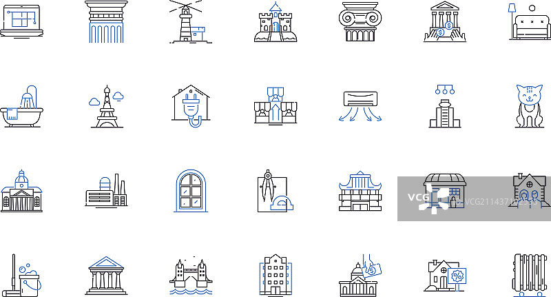 住所线条图标合集：房屋图片素材