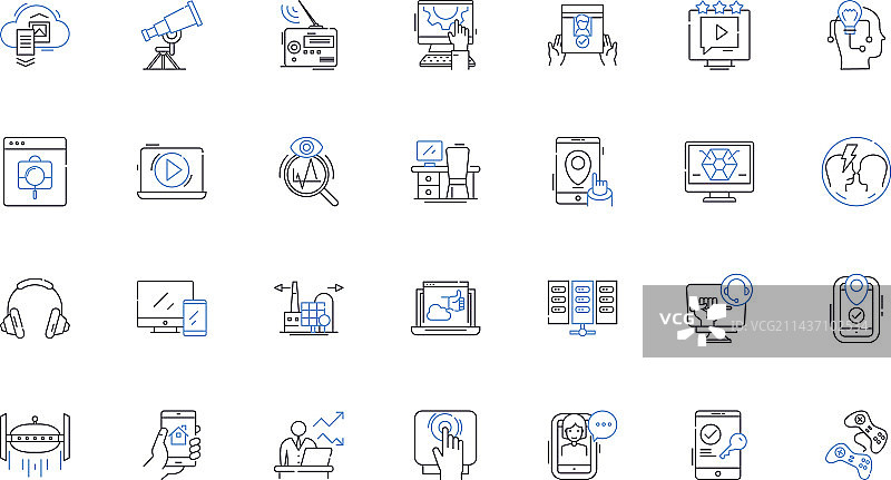 机械工具线性图标合集图片素材