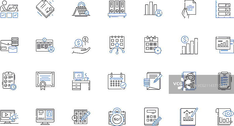 倒计时器线性图标合集图片素材