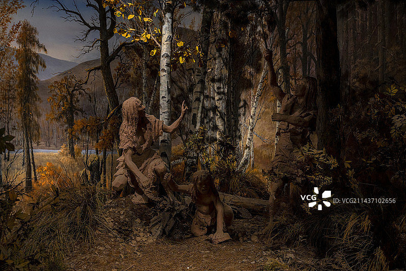 吉林省博物院榆树人雕塑图片素材