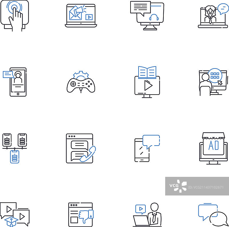 乐器线性图标，钢琴和吉他图片素材