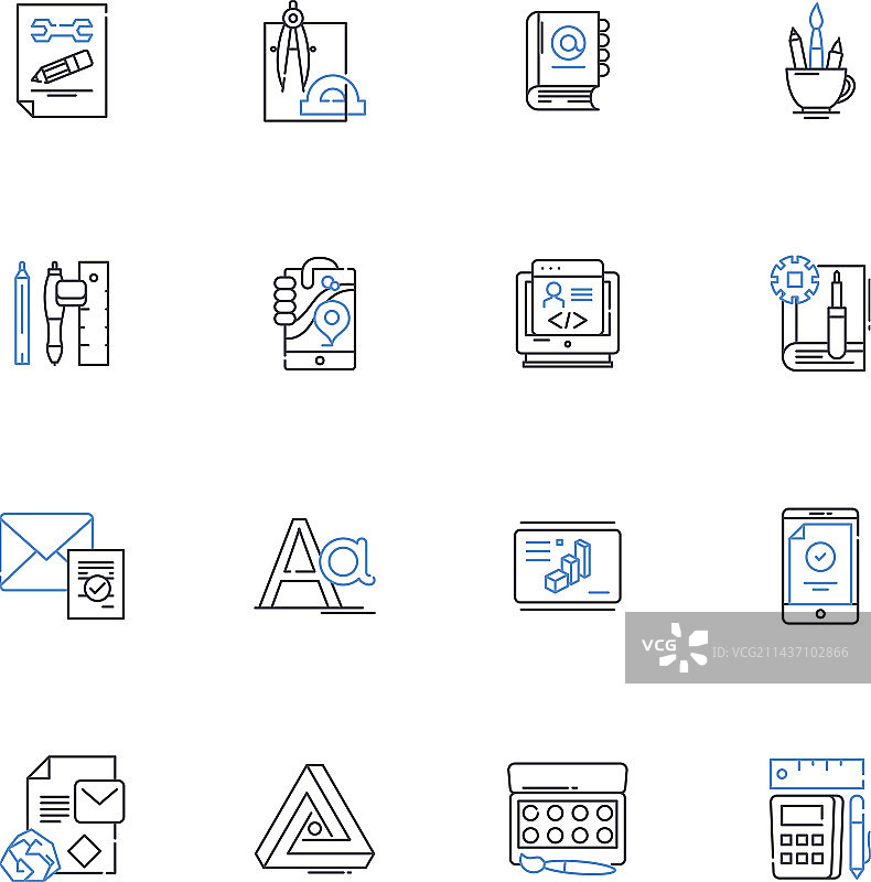 资源丰富的执行线图标合集图片素材