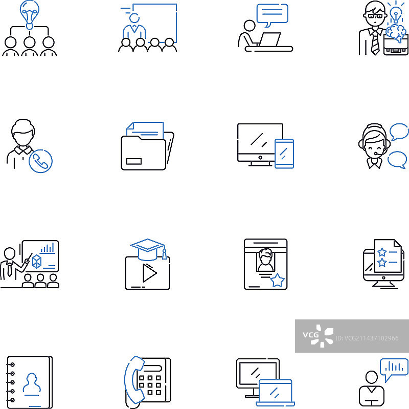 反馈线性图标合集图片素材