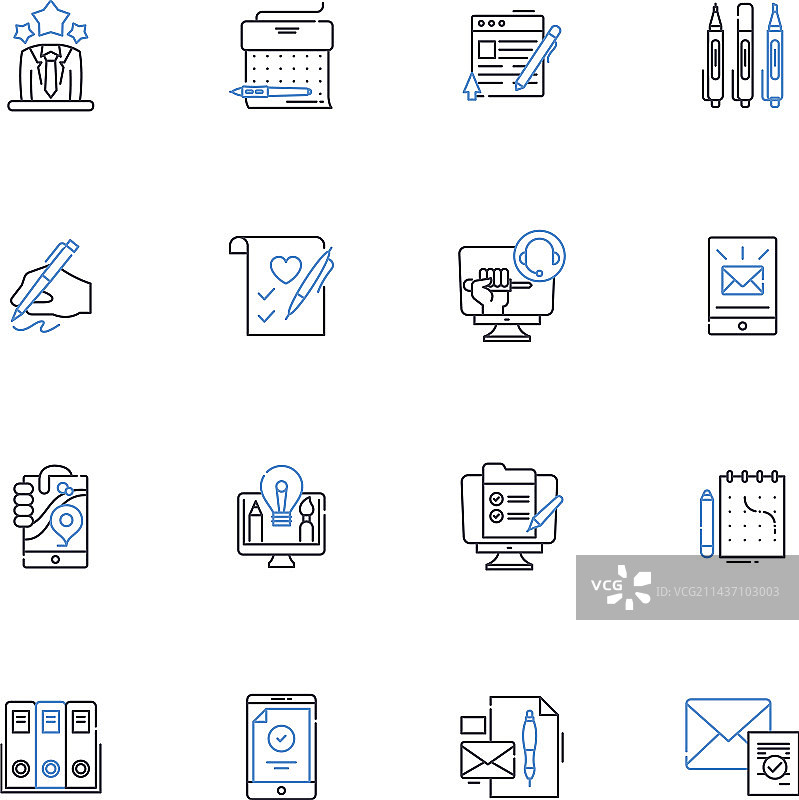 智囊团线性图标集合策略图片素材