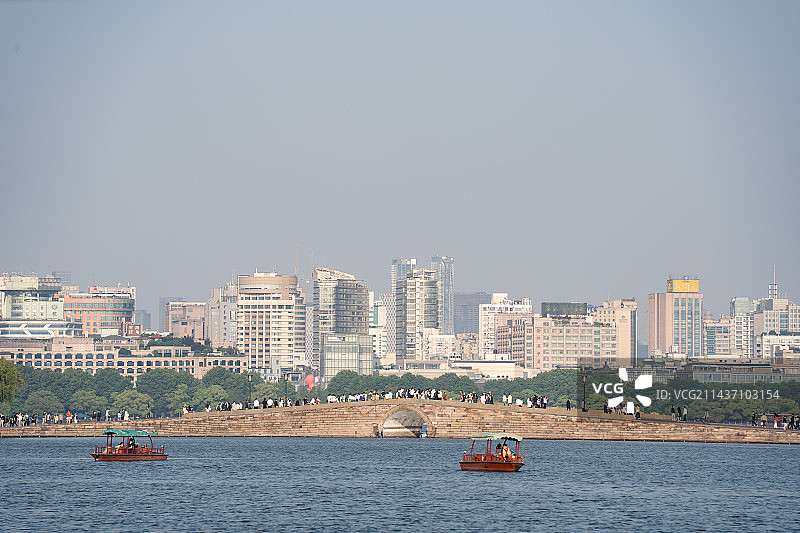 杭州西湖 白堤 断桥图片素材