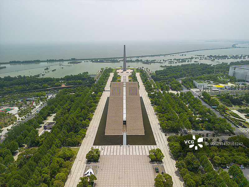 航拍安徽合肥渡江战役纪念馆风景图片素材